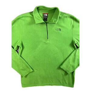 The North Face Sweater Men’s Medium Green Fleece 1/4 Zip Pullover Lightweight